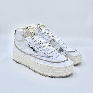 NEW Reebok Club C Double Geo Mid ‘Chalk Dark Green’ Retro Sneaker Women’s size 7